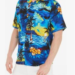 3X Men's Hawaiian Tropical Luau Aloha Beach Party Button Up Casual Dress Shirt