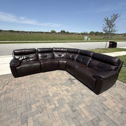 🛋️Real Leather Sectional Couch - Delivery Available