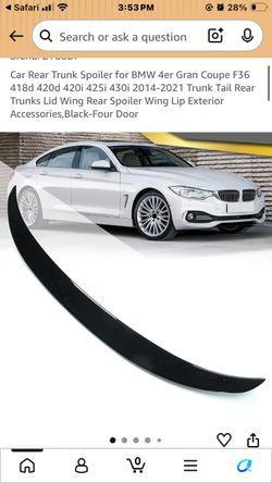 BMW 4 Series F36 Gran Coupe Trunk Spoiler Black