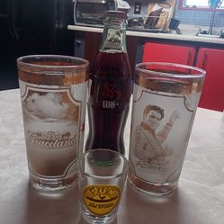 Elvis Glasses Coke Bottle Sun Records Shot Glass 