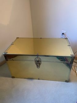 Large Metal Storage Trunk with Latch
