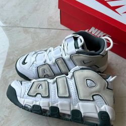Nike Air More Uptempo Big Air Pippen Retro Anti-skid Wear-resistant High-top Basketball Shoes Unisex White Green