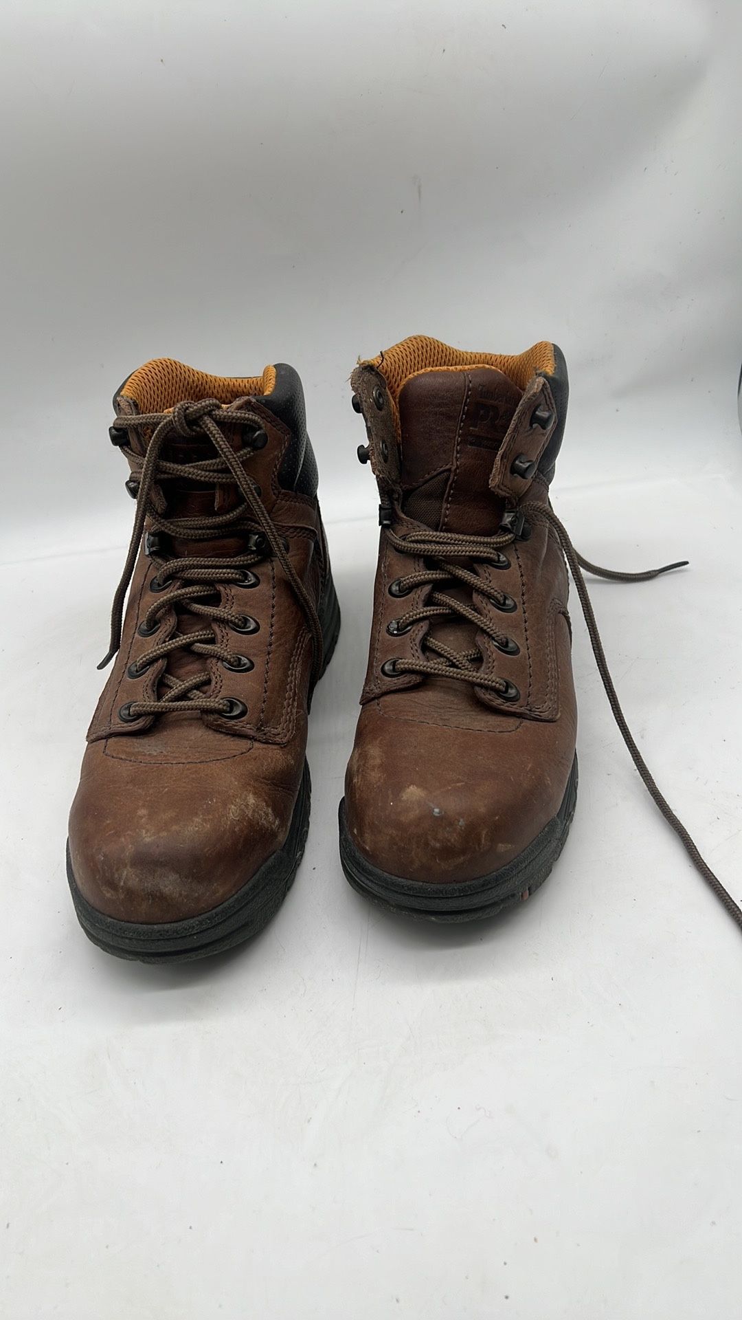 Timberland Wormen's 8 M 26388 Pro Titan Brown Leather Safety Toe Ankle Work Boot