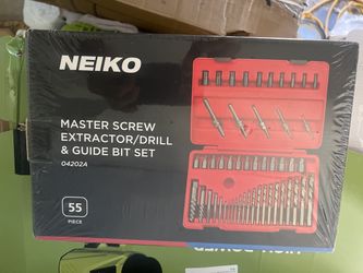 NEW NEIKO 04202A 55-Piece Master Screw Extractor / Drill & Guide Bit Set (Sealed)