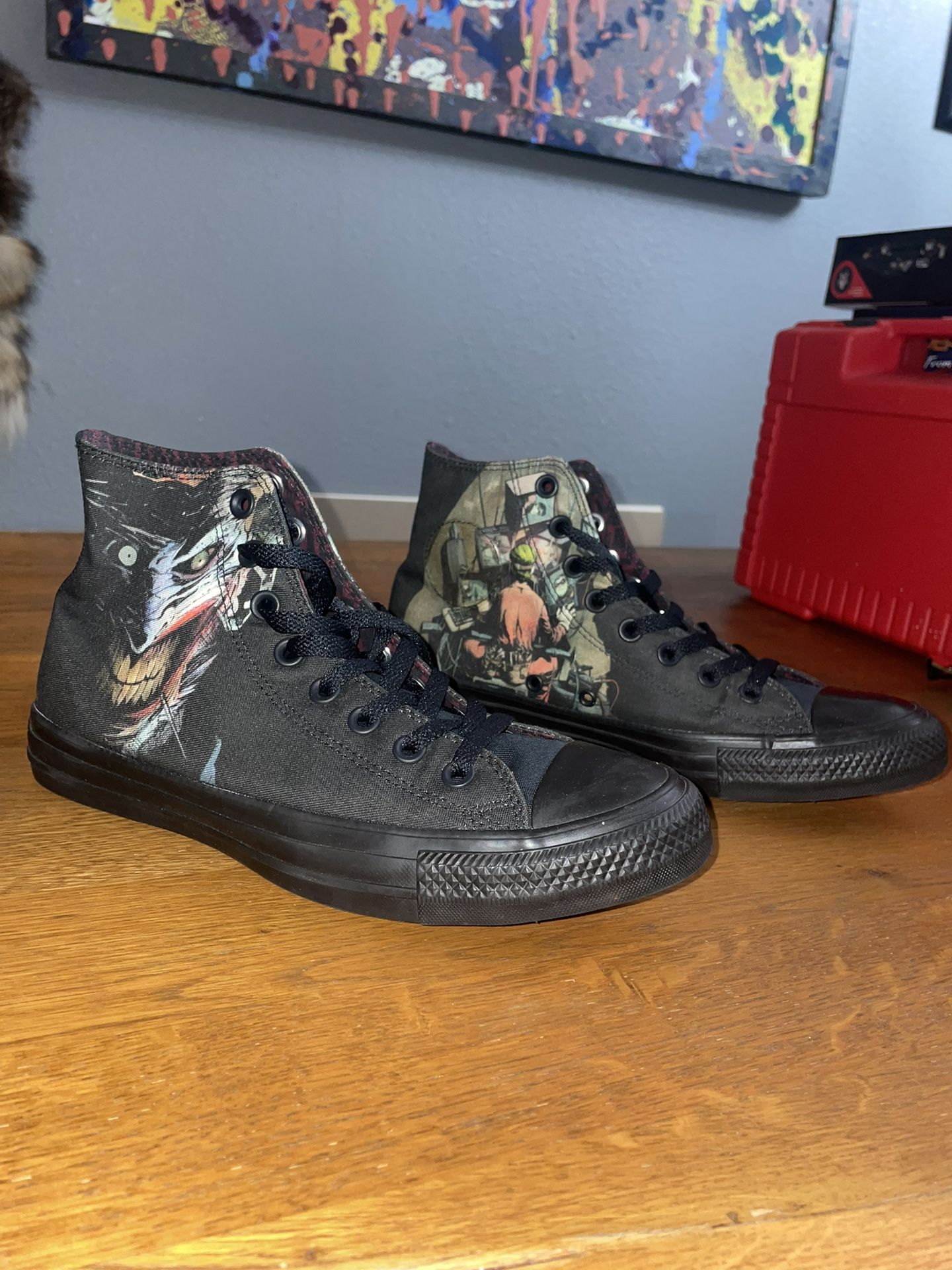 CONVERSE x DC COMICS 'BATMAN THE JOKER' Black ALL-STAR HI-TOP SHOES - M 7 / W 9