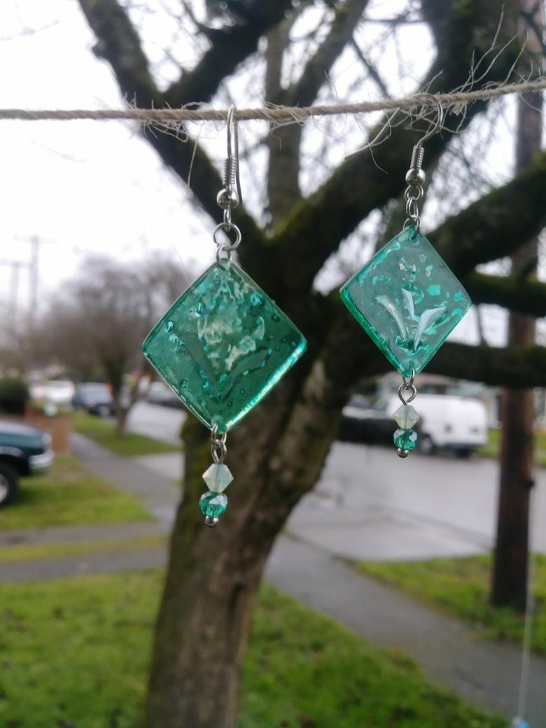 Earrings made from DVD