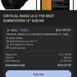 Critical Mass 5000 UL12 Speaker 