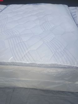 Brand new queen size pillowtop mattress and box spring free delivery depends