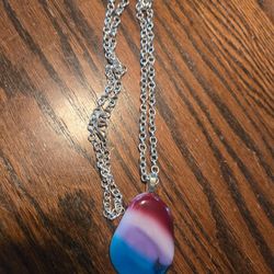 Vintage Costume Handmade  Rock Dye Polished Necklace