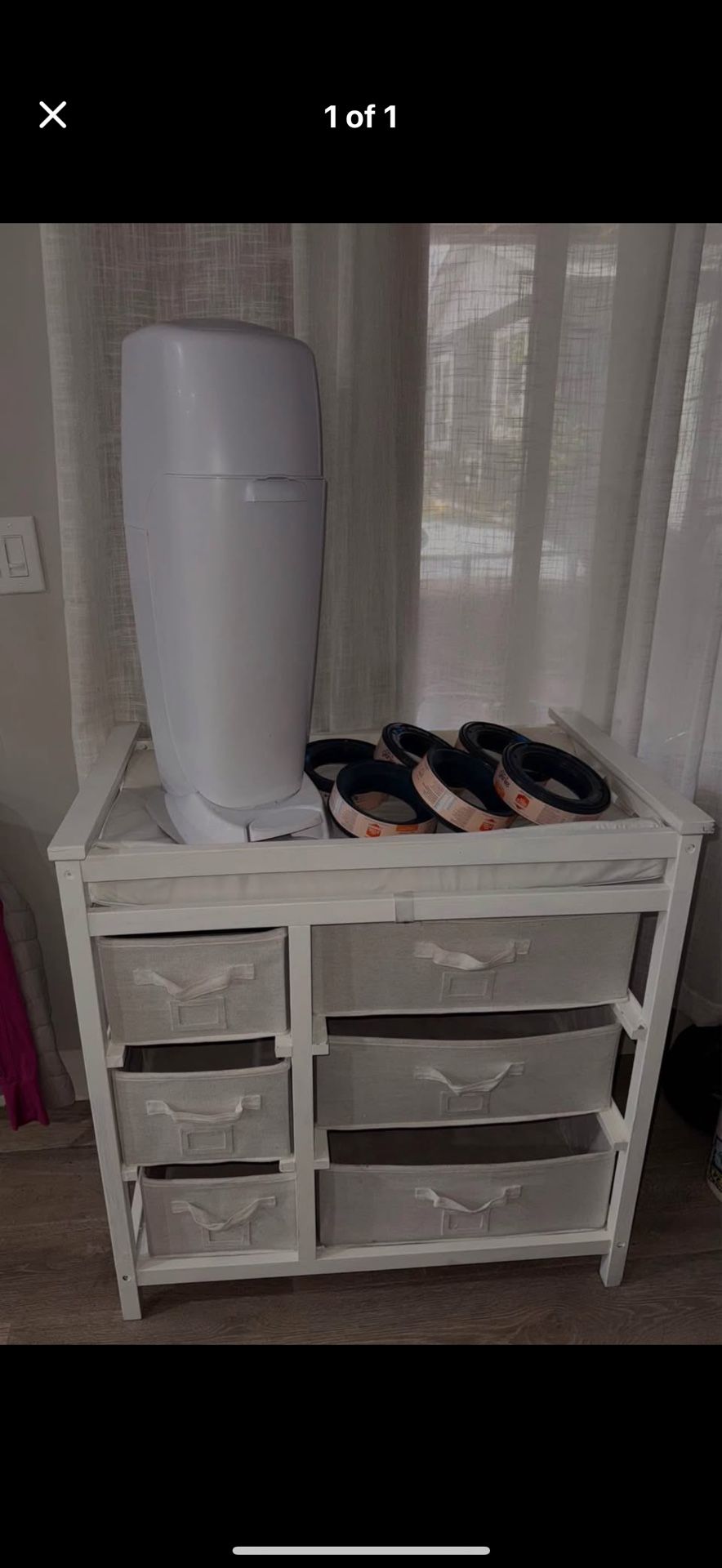 Diaper Genie + Diaper Changing Table