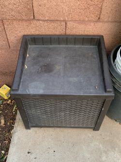 Hard Plastic outdoor patio furniture storage box container unit sun cast