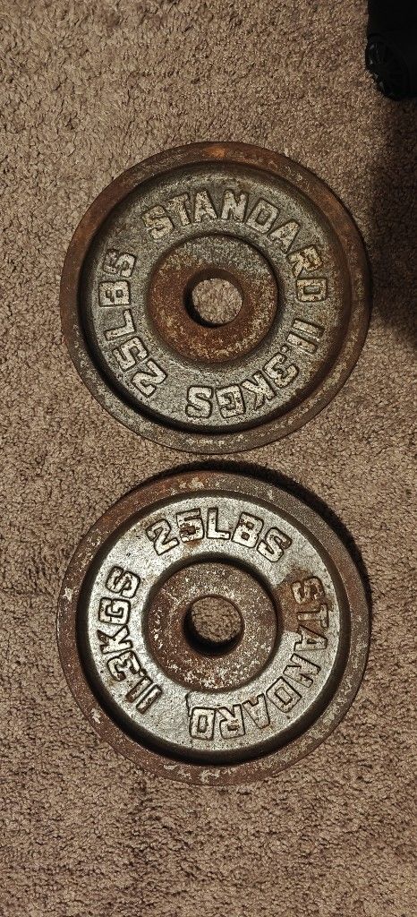 (Two) 25 Lb Weight Plates