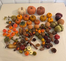 Large Fall Decor Collection – Pumpkins, Acorns, Pine Cones & Bowl Fillers (75+ Pieces)