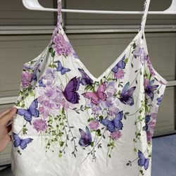 Vibrant Butterfly Floral Cami Tank Top