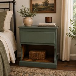 One of a Kind Vintage Painted Nightstand / End Table