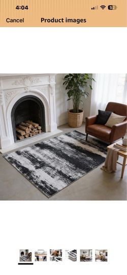 Brand: FWLAJYMIR 4.5 4.5 out of 5 stars (104) Black Area Rugs 5'x7' Non-Slip Modern Abstract Soft for Living Room Entryway Bedroom, Print Pattern