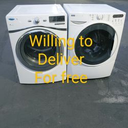 Kenmore.  Frontload Stackable Washer And Whirlpool  Gas Dryer
