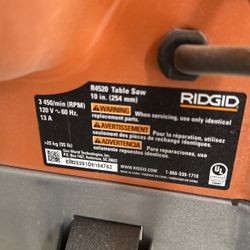 Ridgid Table Saw