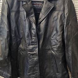 vintage leather limited jacket Women Size L USED great Condition 