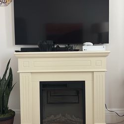 Electric Fireplace (Wood + ivory color)