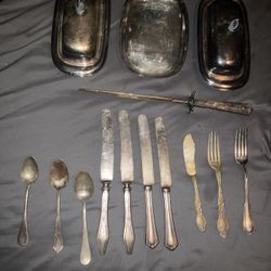 Antique Roger’s Sterling Silver Plated Silverware Set 