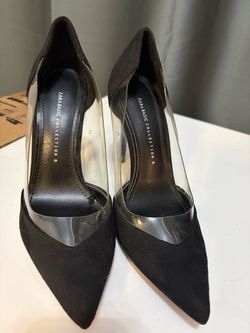 Zara Basic Collection Black Suede Clear Heels