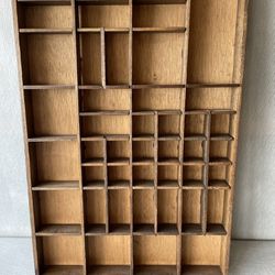 Vintage wood compartment shelf