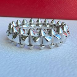 CLASH DE CARTIER ring Medium model 18K Rhodiumized White Gold Sz 61 box & accessories