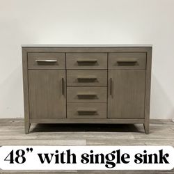 48"Soild wood  Bathroom Vanity Stone Countertop (Open Box)