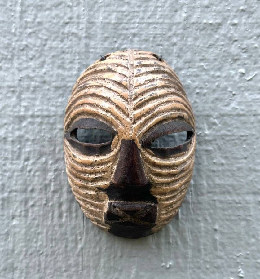 Vintage African Tribe Hand Carved Wood Kifwebe Congo Mask