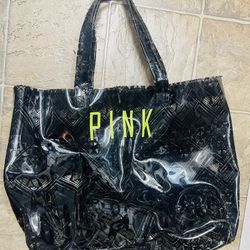 Large PINK Store Tote, Black