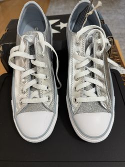 New Converse Silver Shiny Sneakers