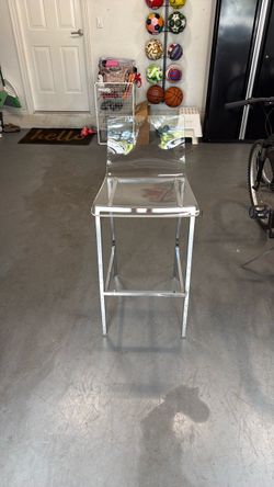 Clear Acrylic Bar Stool with Chrome Fram