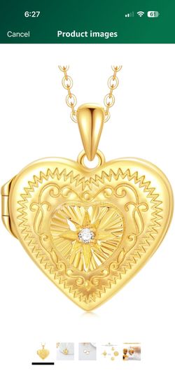 Personalized Gold Silver Locket Necklace That Holds Pictures Photo Keep Someone Near to You, Memorial Custom Lockets Necklaces Letters Engraving