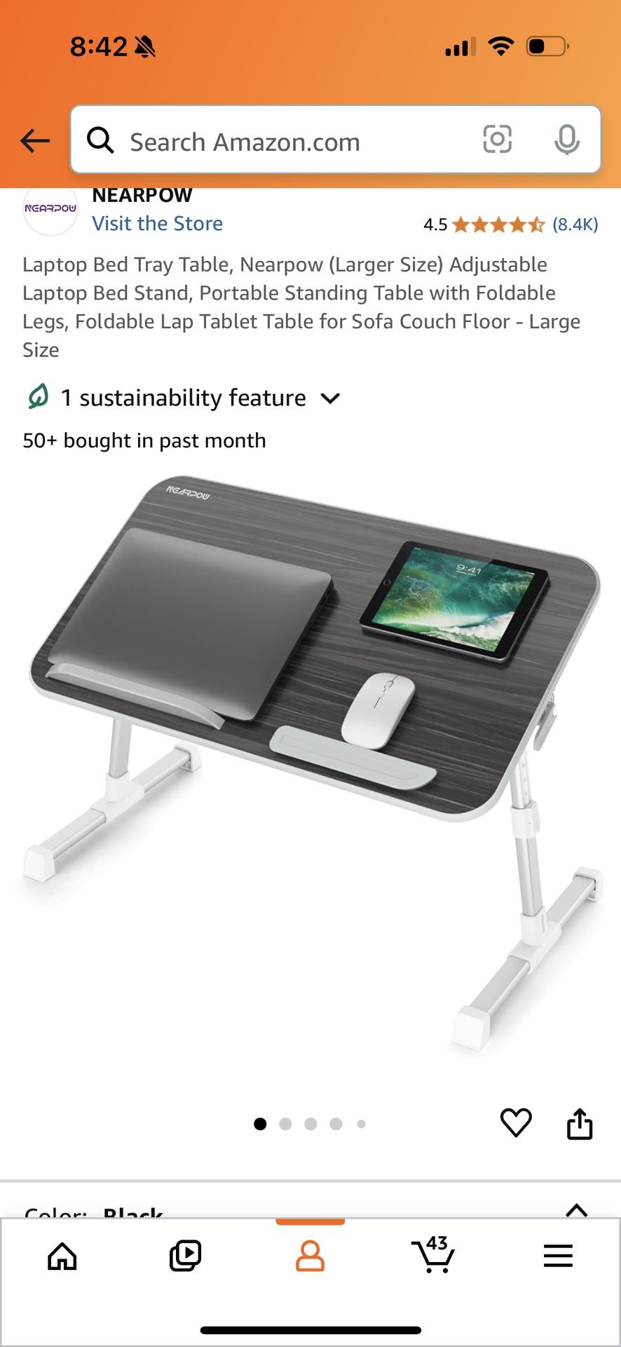 Foldable Bed Tray Table