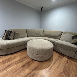 EXTRA LARGE COUCH WITH EXTRA LARGE OTOMAN