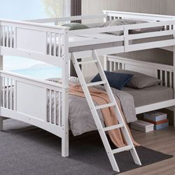 Brand New White Full Over Full Bunk Bed 