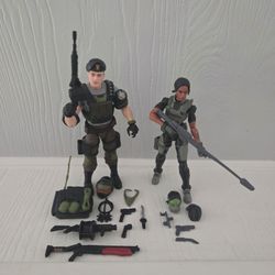 Lot of 2 GI Joe Classified Night Force #90 Shooter Craig & #138 Falcon Complete