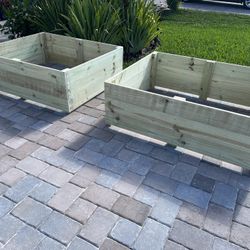 🌻 🐞 In-Ground Outdoor Raised Garden Bed Wood Box Pl(4ft L x 4ft W x 18 In H) For 🪴 Herbs 💐🌸 Flowers