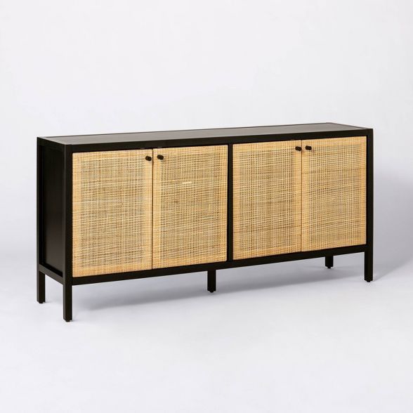Springville Caned Door TV Stand for TV's up to 60" Black - Thresholdâ„¢ designed with Studio McGee