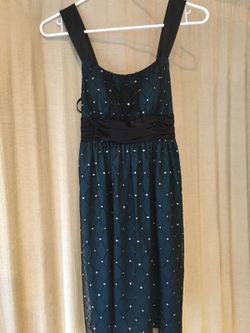 Emerald Green & Black Dress For Special Occasion - Small