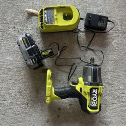 Ryobi 1/2” Cordless Impact Driver With Battery And Charger
