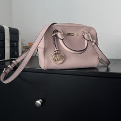 Women's Pink Edith Small Saffiano Leather Satchel