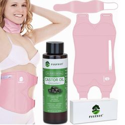 Castor Oil Pack,Castor Oil Pack Wrap Organic Cotton,Castor Oil Packs for Liver Detox and Thyroid, Organic Cotton Flannel and Chinlon Lycra Fabric, Sui