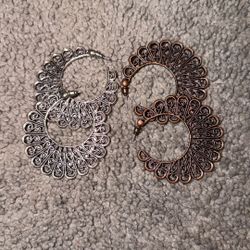 Paparazzi Copper Tone & Silver Tone Earrings 