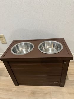 New Age Pet ECOFLEX Raised Dog Feeder with Storage & Stainless Steel Bowls