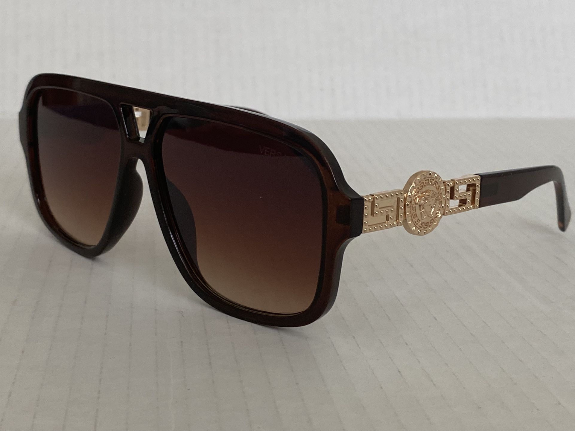 Versace Sunglasses Men Big Frame Brown Medusa