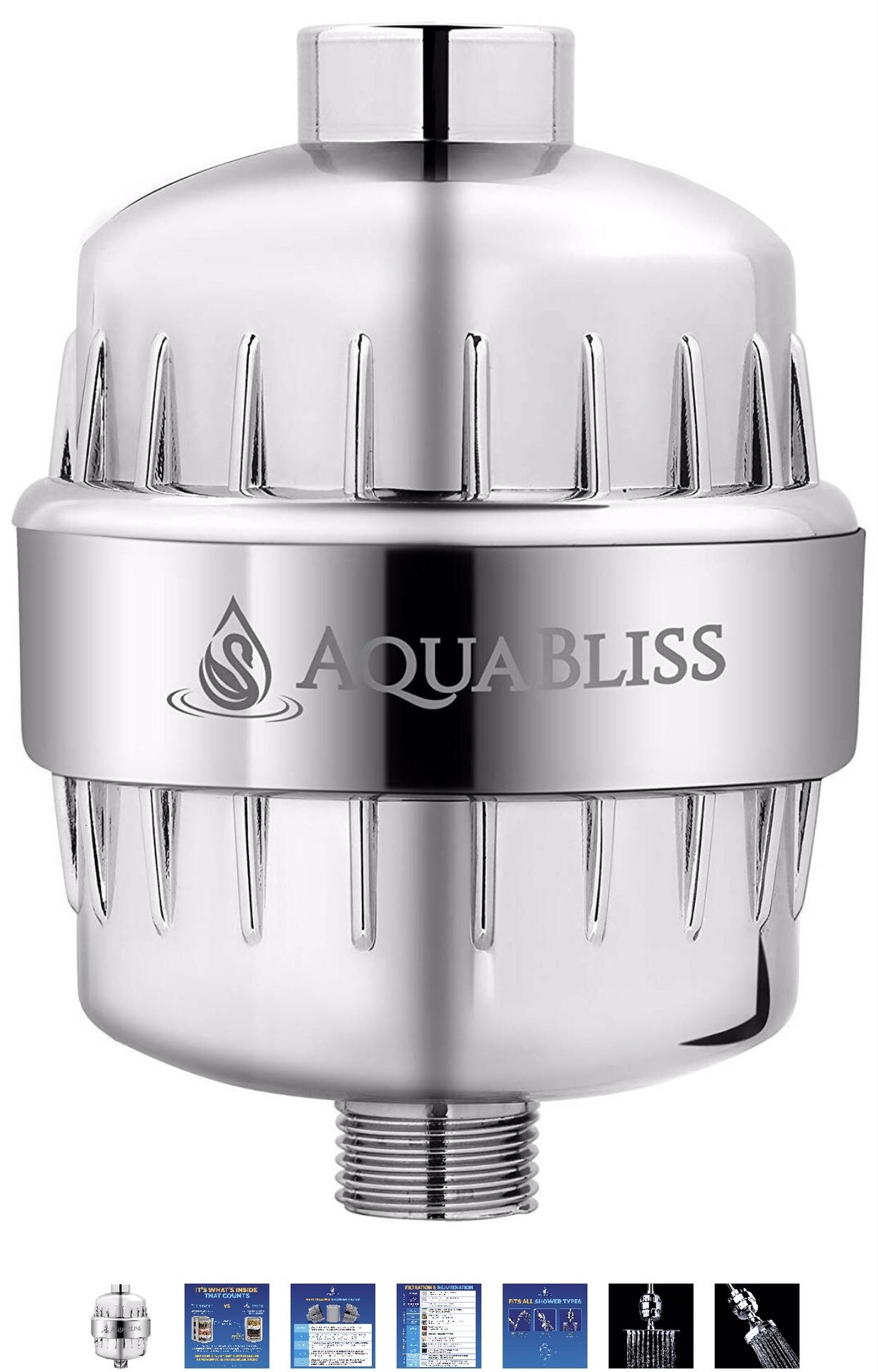 AquaBliss High Output Revitalizing Shower Filter - Reduces Dry Itchy Skin, Dandruff, Eczema, and Dramatically Improves The Condition of Your Skin, Ha