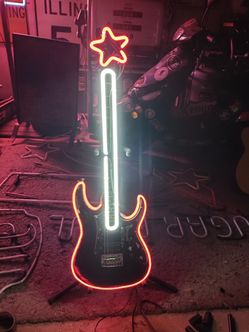 Ibanez Mikro Electric Guitar Neon Art Piece
