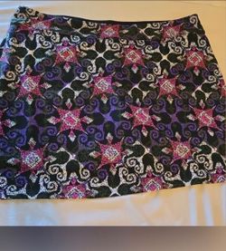 Tranquility by Colorado Clothing Black Purple Pink Patterned Skort